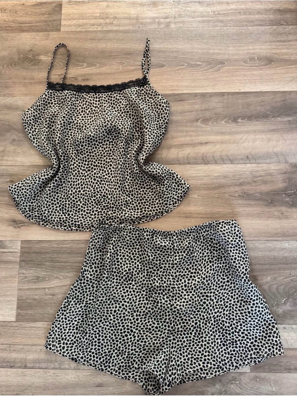 Secret Treasures Beige and Black Animal Print Cami & Shorts Set